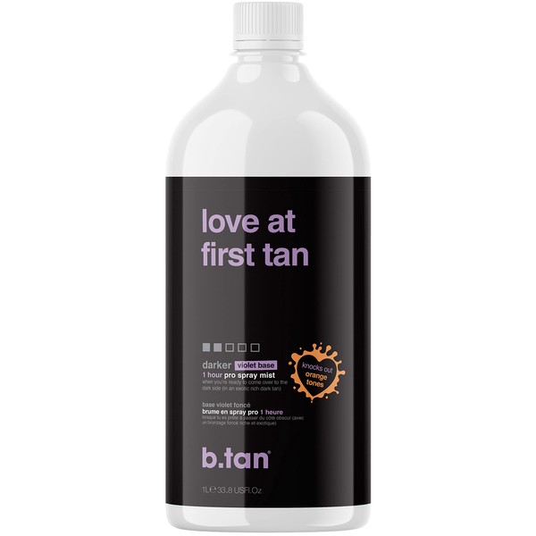 b.tan Spray Tan Solution | Too Tan To Give A Dam - Pro Spray Mist, Fast, Insanely Dark Sunless Airbrush Tanning Solution - Use with Spray Tan Machine, Spray Tan Tents, 33.8 fl oz