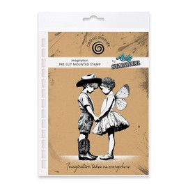 Cosmic Shimmer Imagination Pre Cut Rubber Stamp Set by Andy Skinner & Katy Sue. Creates Image 115x70mm, Text: 87x17mm for Stamping in Mixed Media, Art Journaling & Card Making