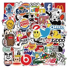100-Piece Sticker Set, Waterproof Stickers, Sticker Pack, Decals, Suitable for Suitcases, Cars, Bicycles, Motorcycles, Helmets, PCs, Snowboards (100-6)