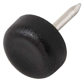 Adsamm® 32 x Plastic Gliders with Nail / Black / Diameter 13 mm / Round / Furniture Gliders with Nail / Furniture and Floor Protection in Adsamm® Quality