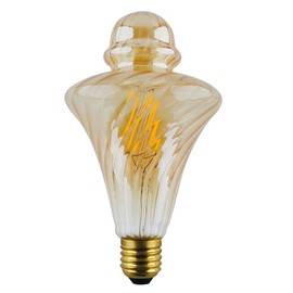 Lxcom Lighting 4W LED Edison Light Bulb Dimmable Vintage Filament Bulbs 40W Equivalent Warm White 2700K Decorative Amber Glass Lamp Bulb E26 E27 Medium Base for Bar Restuarant Home Lights, AC110V