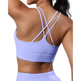 Grace Form Sports Bra for Women Strappy Medium Support Push Up Padded Sports Bra for Running Workout Bra Yoga Bra