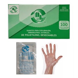 DL 100 Guantes Esteriles De Exploración Polietileno