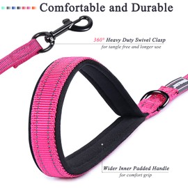 VIVAGLORY Dog Lead, Dog Lead for Walks with Comfortable Neoprene Padded Handle, Heavy Duty Training Lead for Small to Medium Dogs