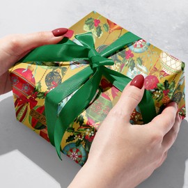 Jillson Roberts Bulk Wrapping Paper, Ornamental Beauty Gold, 1/2 Ream 417' x 24"