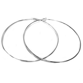Large Jumbo Hoop Earrings Silver Plated Thin Hoop Earrings 6 inch Hoops