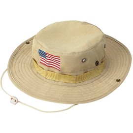 Wide Brim Boonie Hat, Men & Women Top Camo Bucket Hats for Safari Military Beach