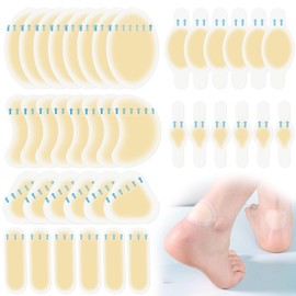 40ct Hydrocolloid Bandages Blister Bandages for Feet, Water Resistant Gel Blister Pads Blister Cushions for Heel Blister Prevention, Toe Protection - 6 Size
