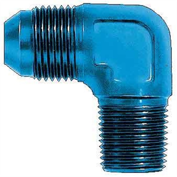 Aeroquip FCM2018 Blue Anodized Aluminum -16AN Male To 3/4" 90-Degree Pipe Adapter