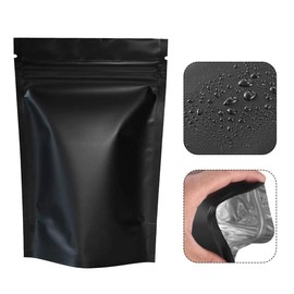 Techson 100 PCS Resealable Smell Proof Bags, Ziplock Foil Bags, Aluminum Pouches for Party Favor Food Storage Bag (Black, 6 x 8.6 inches)