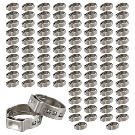 Fulasun 100Pcs 1/2 Inch PEX Cinch Clamps 304 Stainless Steel PEX Crimp Rings Heavy Duty PEX Fitting Clamps Multipurpose Pinch Clamps for PEX Tubing Pipe Fittings Connection Fulasun(silver)