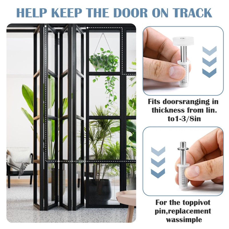 4 Pcs Spring Loaded Bi-Fold Door Hardware Kit - Top
