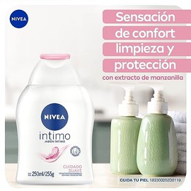 NIVEA Jabón Íntimo Femenino Cuidado Suave (250 ml) con Extracto de Manzanilla y Pantenól PH Balanceado Uso Diario