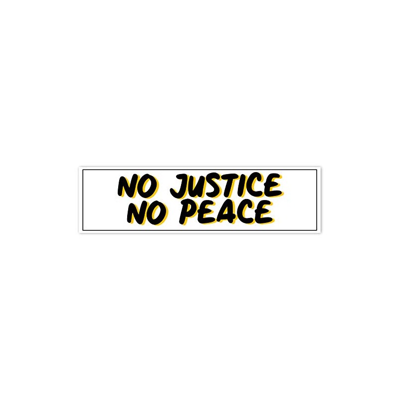 EvolveFISH No Justice No Peace Bumper Sticker - [11'' x