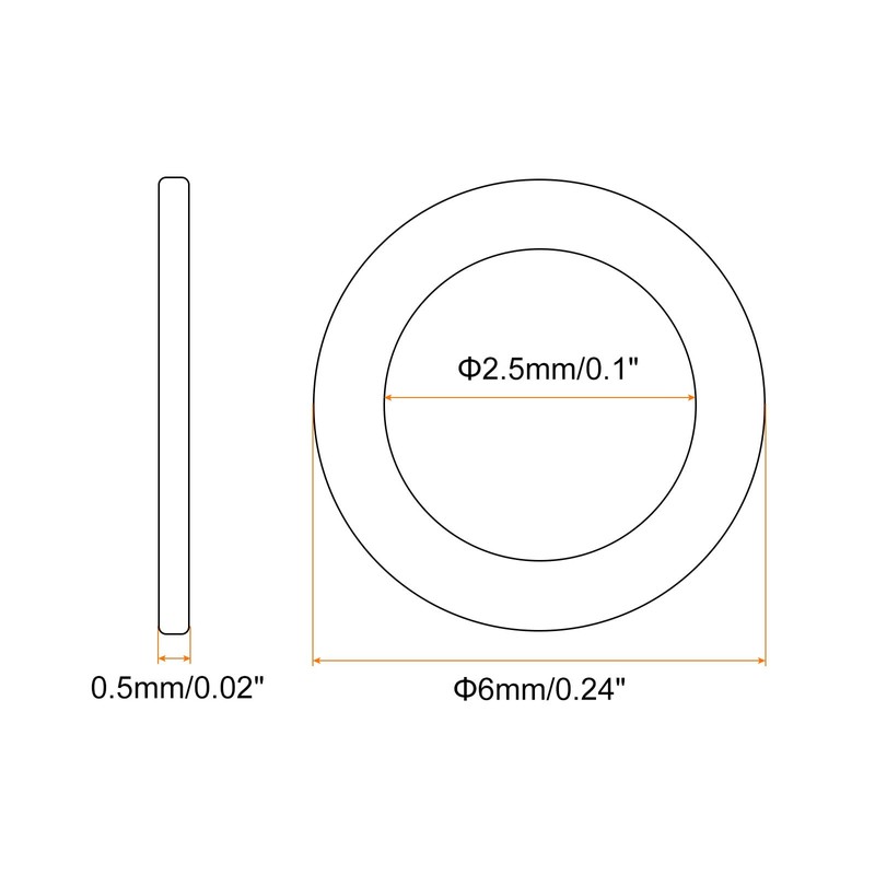 uxcell M2.5 Flat Washer, 300 Pcs Brass Ring Flat Washers