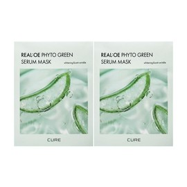 Kim Jeong-moon Aloe Lassence Loe Cure Phyto Green Serum Mask 10 sheets (new type) Whitening Pore Care 2 pcs Ss 1 pc / 김정문알로에 라센스 로에 큐어 피토그린 세럼 마스크 10매(신형) 화이트닝 모공케어 2개 Ss 1개