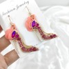 Unique Heel Shoe Earrings High Heel Shoe Earrings Rhinestone Flower