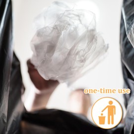 100 Pcs Disposable Hair Cutting Capes 47 x 36 Inch Waterproof Barbershop Hair Salon Cape Plastic Hair Dye Coloring Apron Shawl Hairstylist Clear Barber Shampoo Cape