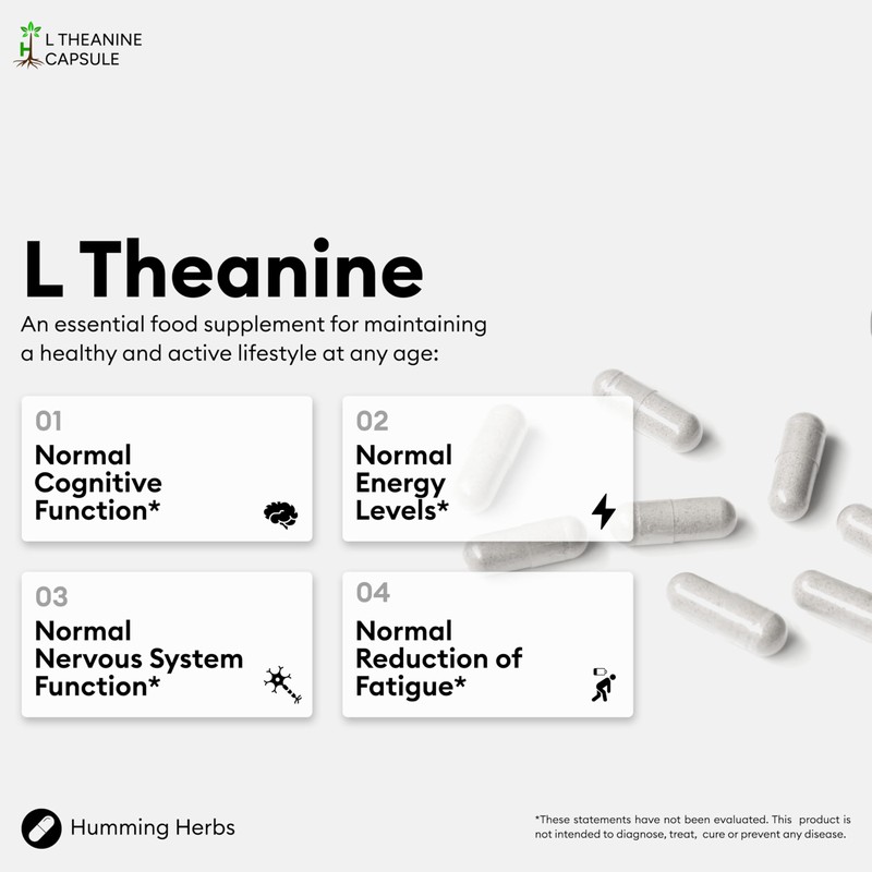 Humming Herbs L-Theanine Complex 400 mg with Lemon Balm, Magnesium