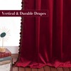 StangH Luxury Red Pompom Velvet Curtains - Christmas Home Decoration