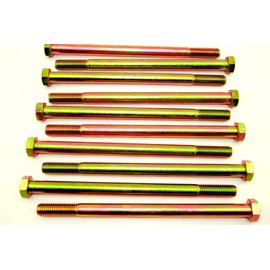 (5) Hex Head 5/8-11 x 10" Grade 8 Bolts Yellow Zinc Cap Screws