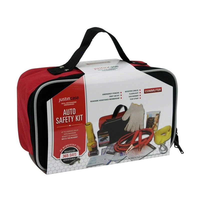 Justin Case Commuter Portable Roadside Emergency Car Kit with Heavy-Duty
