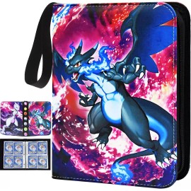 400 Card Pocket Binder with 4 Pocket Sleeves Trading Cards Album Folder