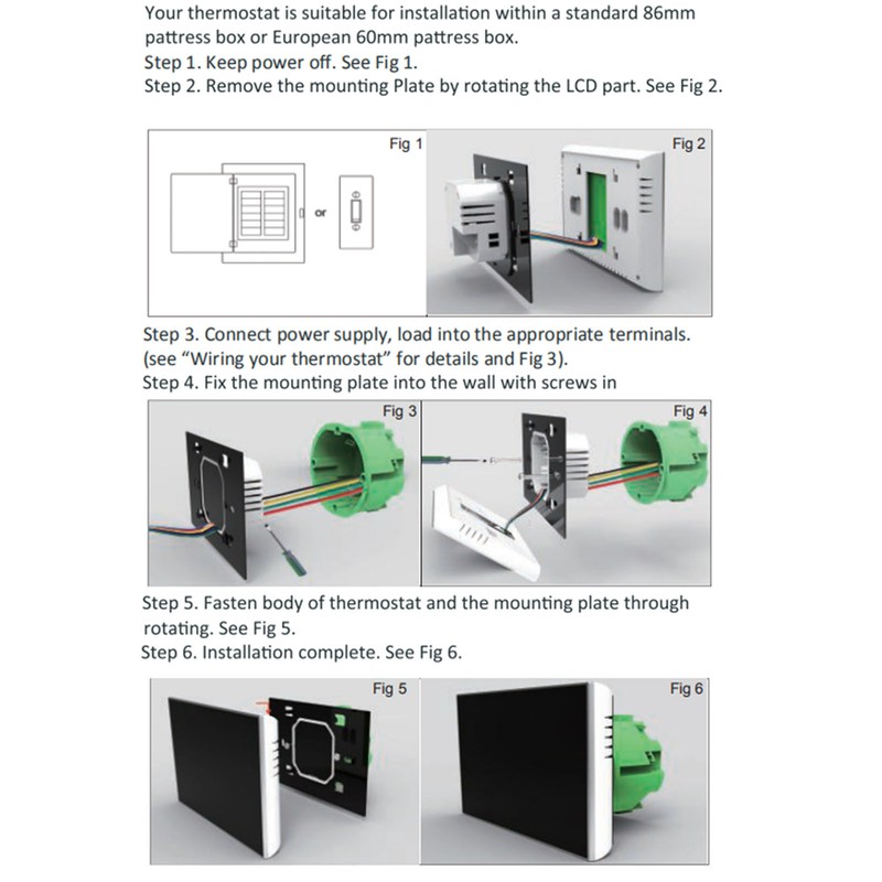 Intelligent Thermostat with LCD Touch Screen Temperature Controller for Home