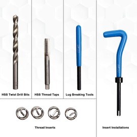 CCLIFE Thread Repair Kit M5 M6 M8 M10 M12 M14 to Choose From Inserts Sleeves, Size: M8 x 1.25