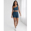 ODODOS Seamless One Shoulder Sports Bra for Women Ribbed Asymmetrical