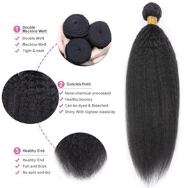 Paquetes De Cabello 12A Yaki Cabello Humano Recto Rizado 3 Paquetes 100% Sin Procesar Cabello Humano Virgen Mongol Paquetes Rectos Rizados Cabello Yak