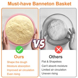 Vodolo Silicone Bread Proofing Basket,Sourdough Starter Kit,Sour Dough Baking Supplies,9 inch and 10 inch Oval Banneton Proofing Basket Set,Bread Making Accessories with Bread Lame Scoring Cutter Tool