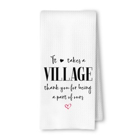 ArtisaEura Thank You Gifts Kitchen Towels, Child Care Daycare Worker Gifts Dish Tea Towel for Kitchen Decor, It Takes a Village Appreciation Gift Hand Towels for Bathroom Decor, 16x24 Inches