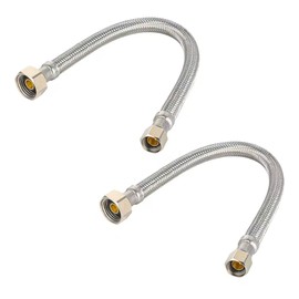 2-Pack EFIELD Faucet Supply Lines, 1/2" FIP x 3/8" COMP Faucet Hose, 12-inch length Stainless Steel Braided Supply Line,(HOSE043)