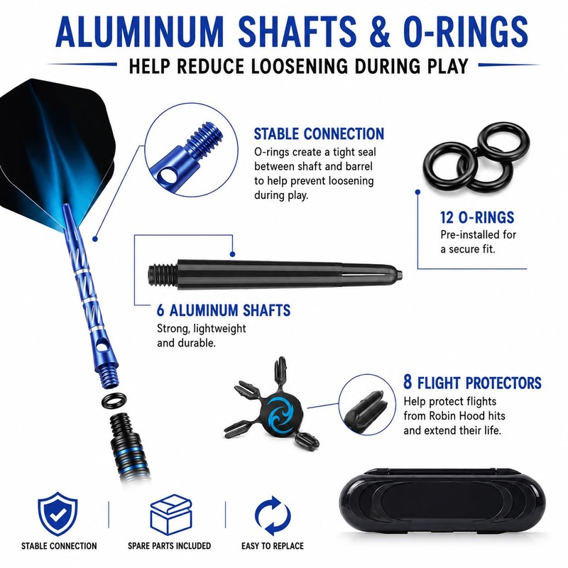 WayArrival Steel Tip Darts 24g, 3 Pack with Case and