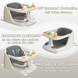 Baby Bath Seat for Babies 6 Months & Up - Bath Seats for Babies Sitting up, Non-Slip Toddler & Infant Bath Seat Comfortable Baby Bath Chair