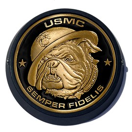 MotorDog69 Marine Bulldog Harley Milwaukee Eight Black Waterfall Horn Cover Coin Mount Set