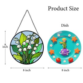 Stained Glass Window Hanging, Lily of The Valley Suncatchers for Windows Hanging, 8" Sun Catchers Indoor Window, Sunflower Gifts for Women, Mom, Friend