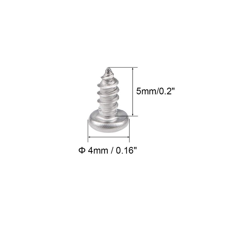sourcing map 2.2x5mm Self Tapping Screws Phillips Pan Head Screw