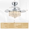 Zynfandor 30" RGB Crystal Retractable Ceiling Fan with Light Dimmable