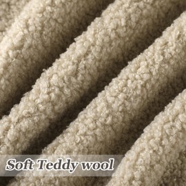 Mixweer Pack of 4 Faux Fur Boucle Throw Pillow Covers, 18 x 18 Inch Neutral Solid Decorative Sherpa Pillow Covers Soft Fuzzy Fleece Cushion Cases for Boho Bed Couch Living Room, 4 Colors