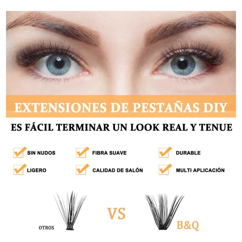 Extensiones De Pestañas Individuales Clásicas Bqlash Diy 280pcs B&q 30d+50d