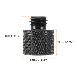 sourcing map Microphone Stand Adapter 1/4 Female to M10 Male Camera Screw Black