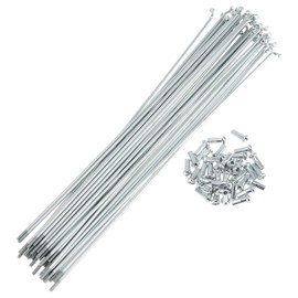 A ABSOPRO 36 Set 13G Bicycle Spokes 229mm Bike Wheel Spokes Galvanized Carbon Steel Silver Tone