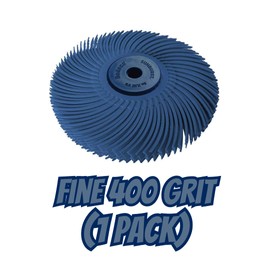 Dedeco Sunburst Radial Bristle Discs - 2”(50mm) Dia, TC Bristle, 3-Ply, 1/4”(6mm) Arbor, Precision Cleaning Buffer Polisher Rotary Tool Accessories, Fine 400 Grit, Aluminum Oxide - 1 Pack