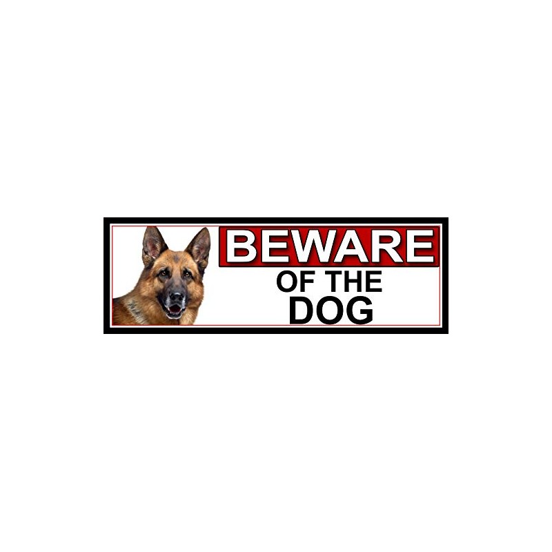 Shawprint German Shepherd BEWARE OF THE DOG METAL GATE SIGN