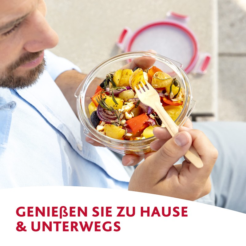 Emsa 516244 Clip & Close rectangular, glass food storage container,