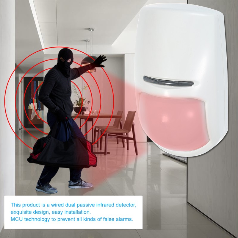 Wired PIR Motion Sensor Dual Passive Infrared Detector For Home