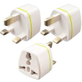 UK Ireland HK Singapore Malaysia Travel Adapter -Type G Plug 3 Pack, 3 Pin Universal Outlet Socket Adapter for International Tourists from Europe/EU/China/Australia to UK Plug Adapter -Black