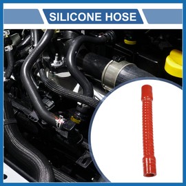 A ABSOPRO 1 x 25 mm Innendurchmesser, 300 mm Länge, 0 °, roter Silikonschlauch mit Gewinde, Kühlmittelschlauch, Universalartikel